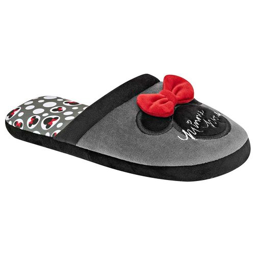 Arra Pantufla para mujer gris negro, minnie mouse, código 100684-1