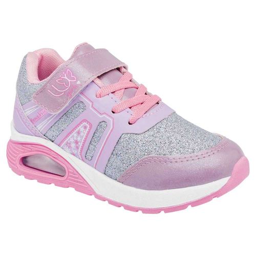 Lux-10 Tenis deportivo para niña lila rosa plata, código 108992-2