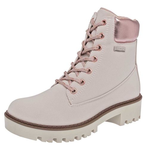 Moramora Botín para mujer beige dorado, suela robusta, código 101448-1