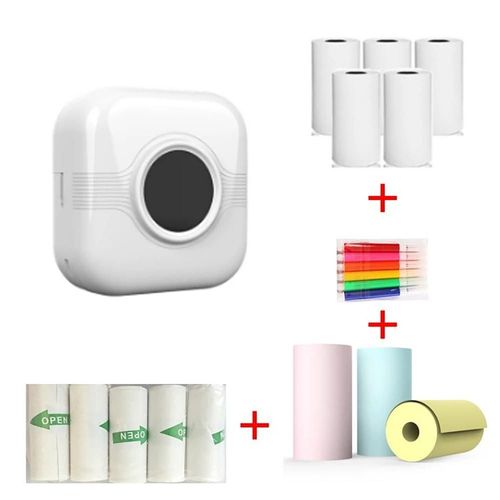 Mini Impresora Termica,Mini Impresora de Etiquetas Adhesivas,Impresora Termica Portatil Bluetooth， Impresora de Bolsillo Portátil,  Oficina, HOGAWAY