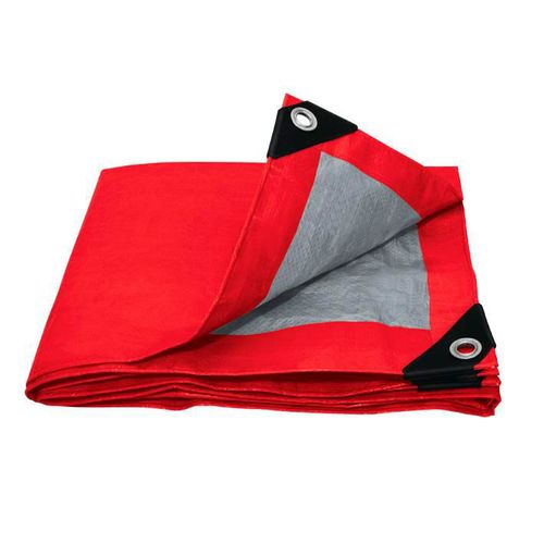 Lona de polietileno Maxtool 5x6 metros color Rojo con doble recubrimiento impermeable