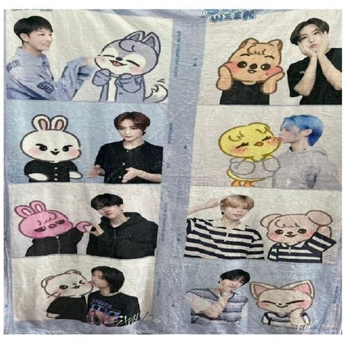 Exclusiva! Cobija Frazada Ultra Suave Stray Kids Cartoon K-Pop