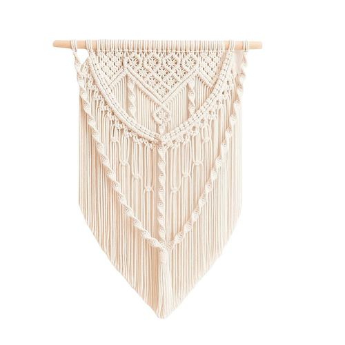 lios Innova | Tapiz Colgante Boho Beige de Algodón Tejido a Mano. Decoración de Pared Estilo Bohemio. Accesorio para Sala, Dormitorio o Estudio.