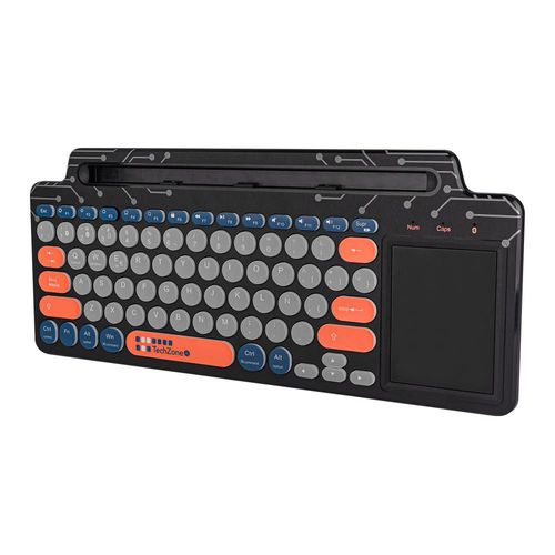 TechZone - Teclado Portatil Inalámbrico Con Touchpad para Tablet, Laptop Mod Cyber