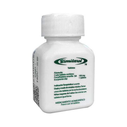 SIMILAXOL FENOLFTALEINA 100 mg 50 Tabletas