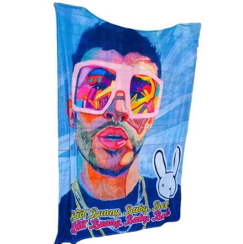 Exclusiva! Cobija Frazada Ultra Suave Bad Bunny Colors
