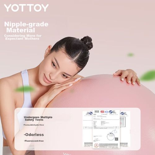Pelota de yoga Yottoy antipinchazos antideslizante 55 cm rosa intenso