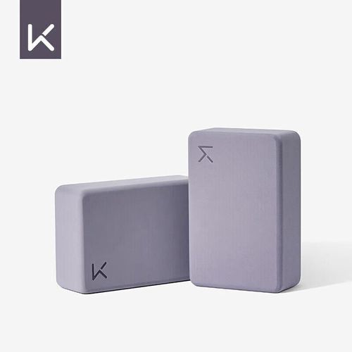 Bloques de yoga Keep antideslizantes EVA hibisco morado, par