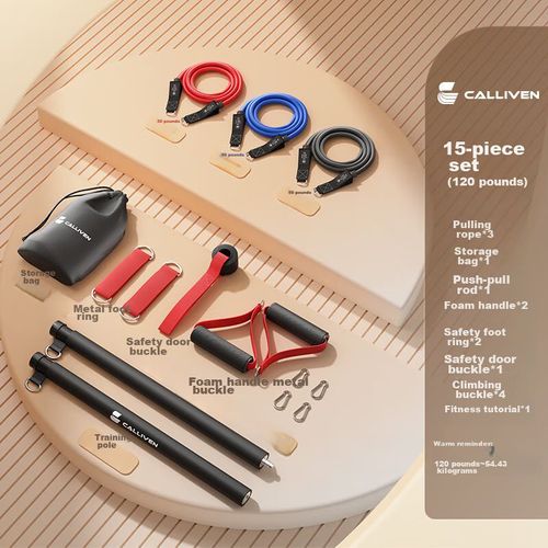 Banda de resistencia CALLIVEN 120 lb con cuerda y barra para hombre