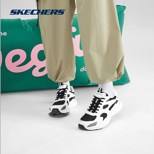 Zapatillas deportivas Skechers para mujer Otoño de parches, transpirables, casuales, de suela gruesa y de aumento de altura estilo retro.