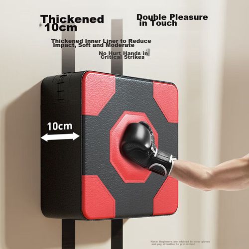 Saco de boxeo para pared, color negro y rojo