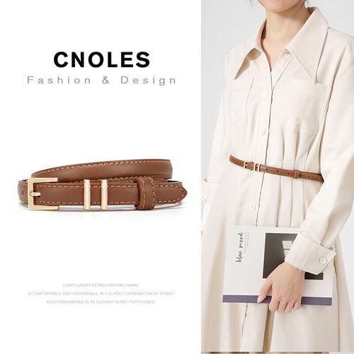 Cinturón de cuero Cnoles marrón claro