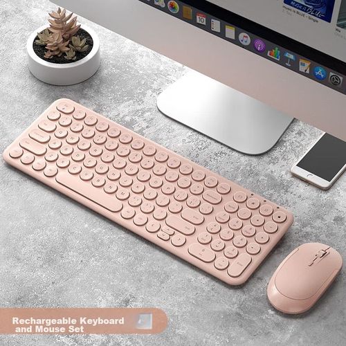 Teclado Y Mouse Inalámbrico Rosa