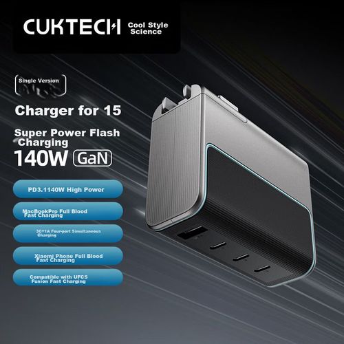 Cargador CUKTECH 140W GaN 4 Puertos