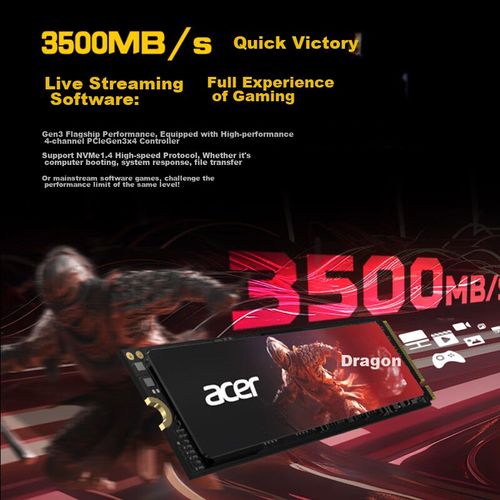 SSD Acer N3500 512GB NVMe Negro