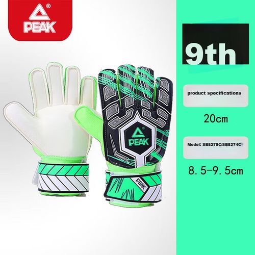 Guantes de Fútbol Talla 9 PEAK verde y negro