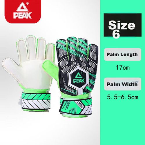 Guantes de Fútbol Talla 6 PEAK verde y negro
