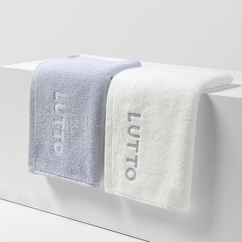 Toalla facial 74x34cm 2pzas gris y blanco