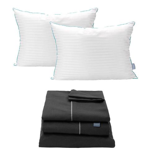 Sábanas Queen Size Rogga Royal Touch Negro + Almohada Royal Twin RGH