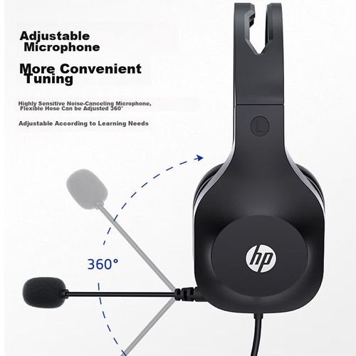 Audífonos Hp Dhh-1601 Over-Ear Con Micrófono Y Cable 1.5 M