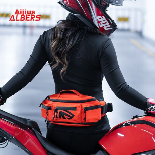 ALBERS Bolsa de Cintura para Motocicleta, Expandible y Reflectante, Naranja, Unisex