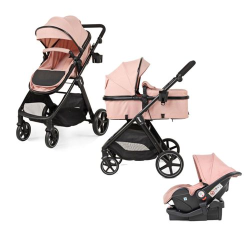 Carriola D'bebé Travel System King Con Autoasiento 1a Etapa Rosa