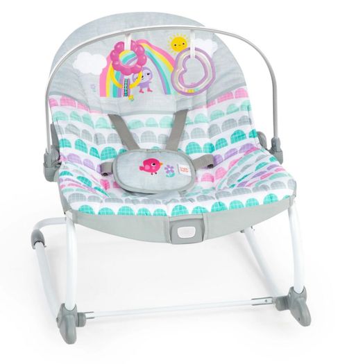 Silla Vibradora Mecedora Para Bebé Bright Starts 2 En 1 Rosy Rainbow