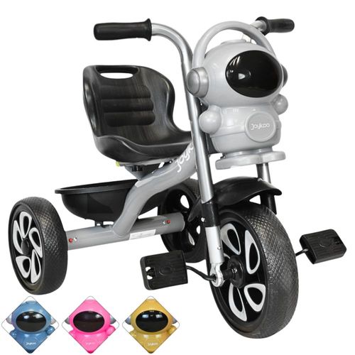 Triciclo para Niños Astronauta con Luz Sonido Ruedas de Eva y Canasta Trasera Apto a partir de 2 Años Soporta hasta 20 kg - Gris