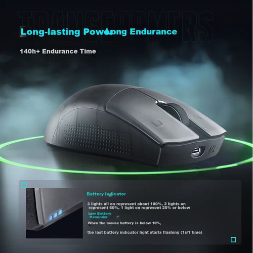 Mouse Inalámbrico Thunderobot Ml903 Negro Transparente