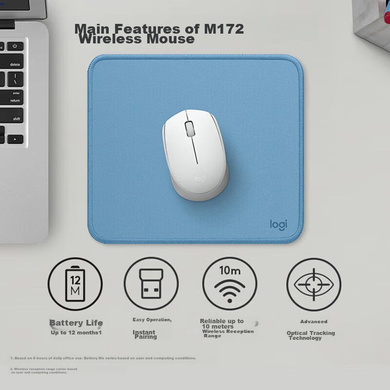 Mouse Inalámbrico Logitech M172 Blanco Perla