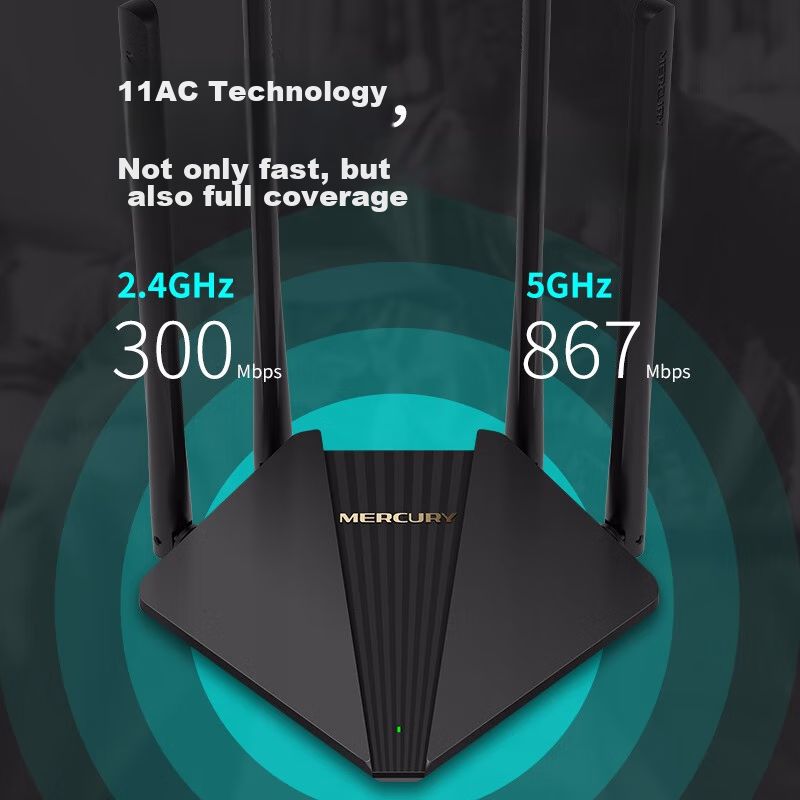 Router Mercury D121 Ac1200 Doble Banda 1200Mbps 2.4/5Ghz
