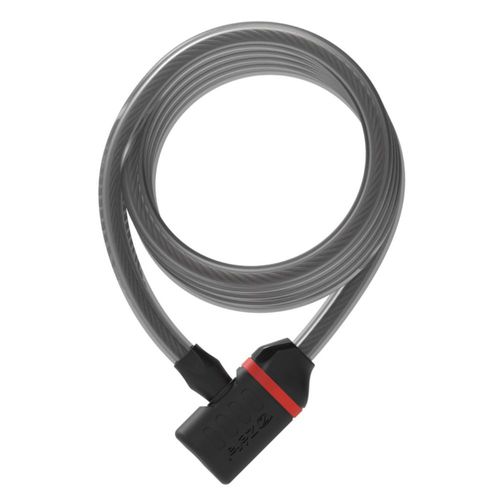 Candado ZEFAL K-TRAZ C6 Cable Espiral 12x1800mm 2xLlaves 1xPorta Candado Acero Gris 4914A