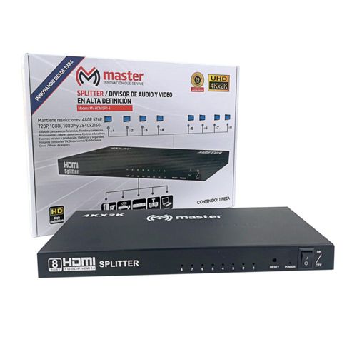 Divisor Splitter De Audio Y Video 1 Entrada 8 Salidas MV-HDMISP1-8