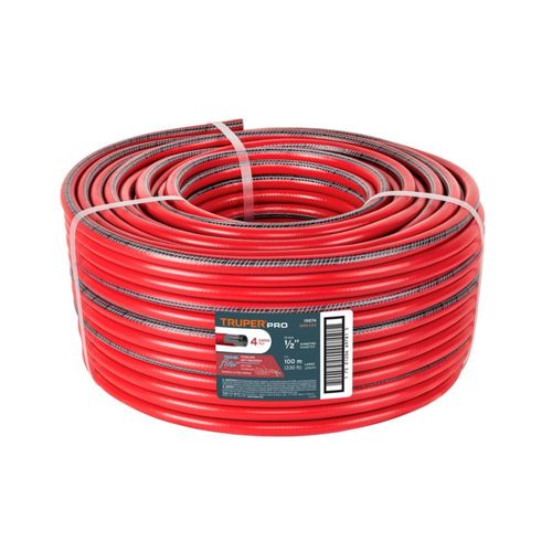 Manguera 1/2 Reforzada 4 Capas Rollo 100m Truper 19874
