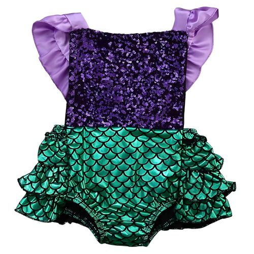 Mameluco Sirena Lentejuela Verde Bandera