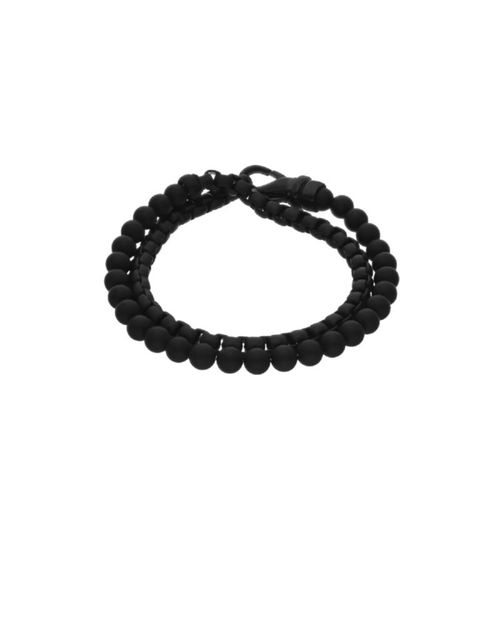 Pulsera con Aplicaciones de Acero con Onix para Caballero