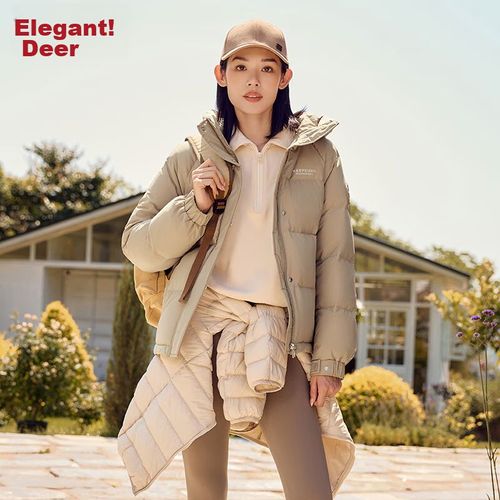 Yalu Chamarra Corta con Relleno de Plumón Invierno para Mujer