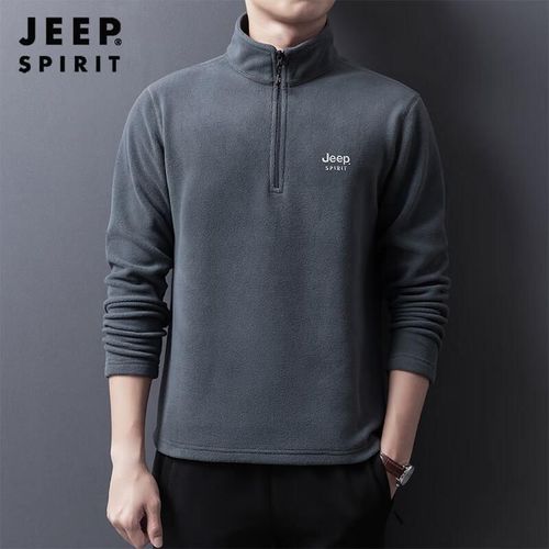 JEEP SPIRIT Sudadera Deportiva Forro Polar Gris Para Hombre