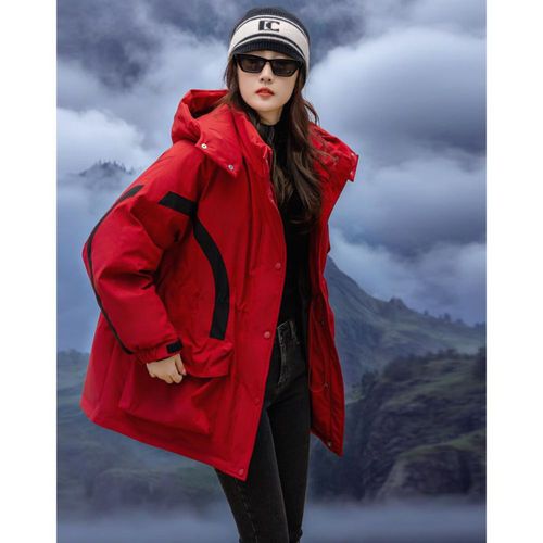 DME Chamarra de Plumón Triple Protección Invierno Rojo para Mujer