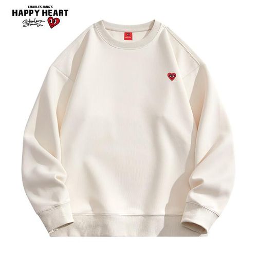 Charles Heart Sudadera Corte Holgado Caqui Claro Unisex