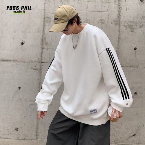 Foss Phil Sudadera Manga Larga Rayas Blanca Para Hombre