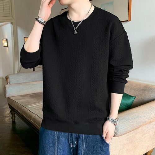 Dingfengbaoluo Sudadera Jacquard Negro Para Hombre