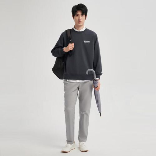 JD Jingzao Sudadera Corte Holgado Gris Oscuro Para Hombre