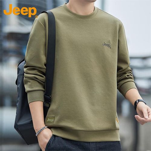 JEEP Sudadera Manga Larga Verde Ejército Para Hombre