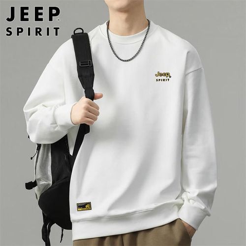 JEEP SPIRIT Sudadera Cuello Redondo Blanca Para Hombre