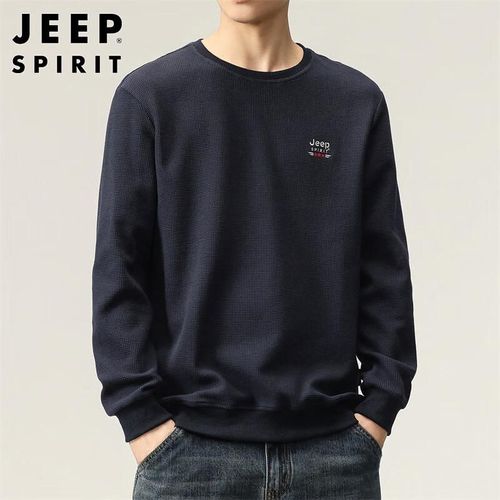 JEEP SPIRIT Sudadera Manga Larga Tejido Waffle Azul Marino Para Hombre