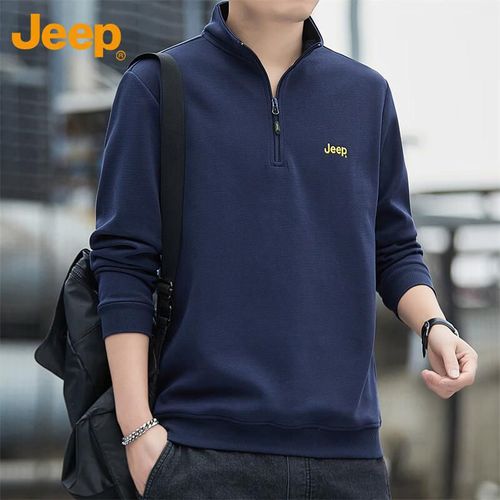 JEEP Sudadera Cuello Alto Azul Para Hombre