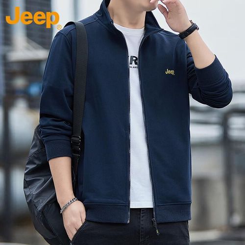 JEEP Sudadera Cuello Alto Holgada Azul Para Hombre