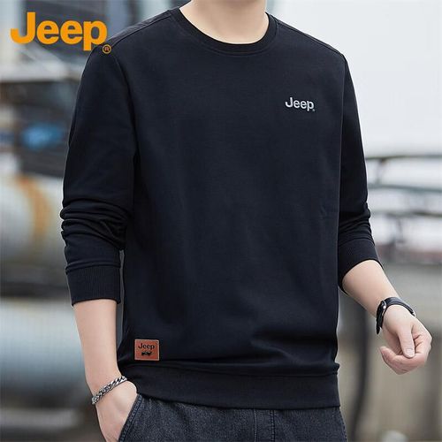 Jeep Sudadera Manga Larga Cuello Redondo Negra Para Hombre