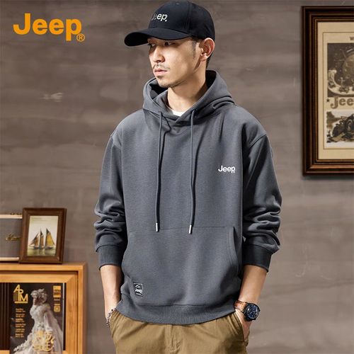 JEEP Sudadera con Capucha Bordada Manga Larga Para Hombre